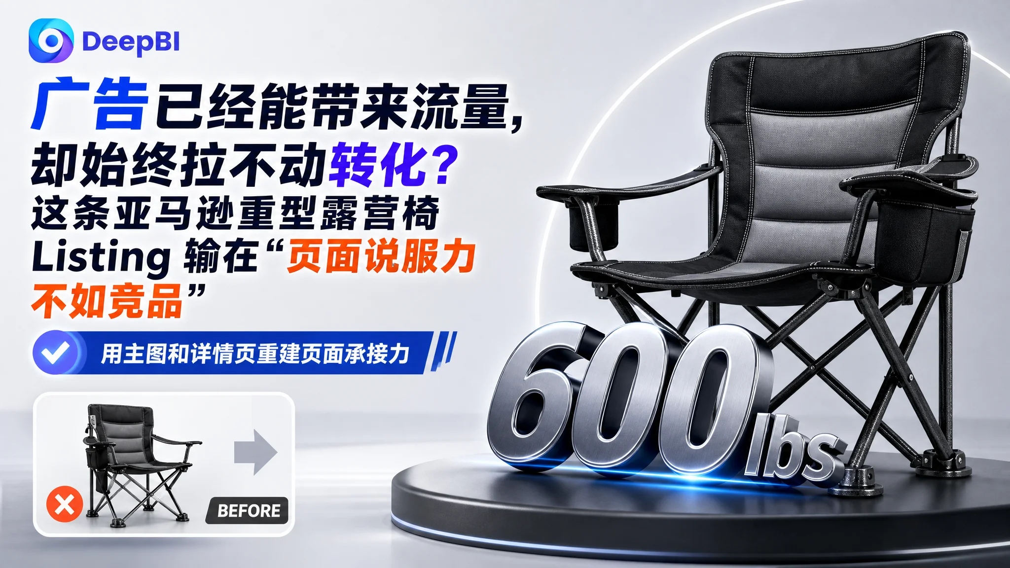 广告已经能带来流量，却始终拉不动转化？这条亚马逊重型露营椅 Listing 输在“页面说服力不如竞品”
