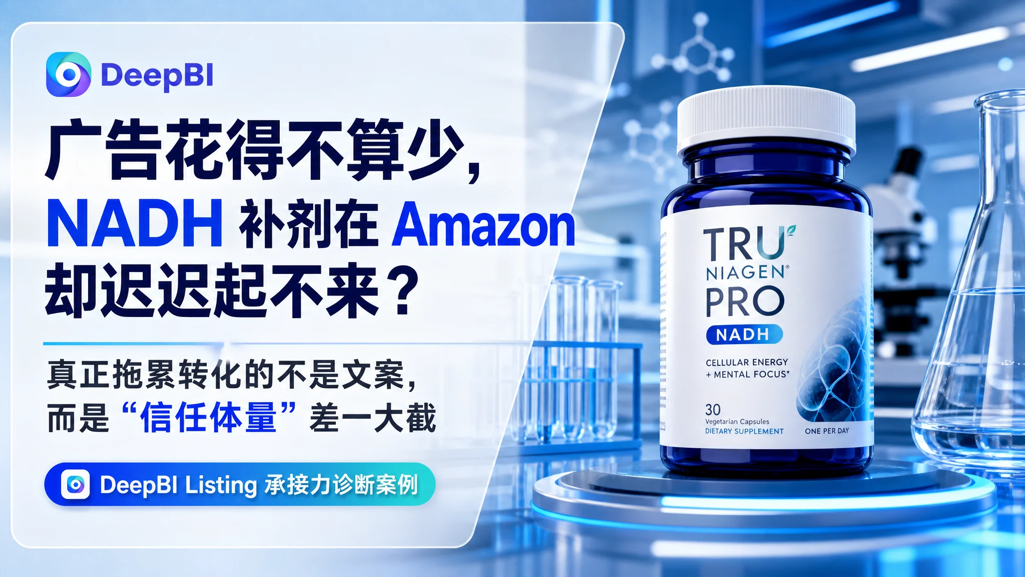 广告花得不算少，NADH 补剂在 Amazon 却迟迟起不来？真正拖累转化的不是文案，而是“信任体量”差一大截