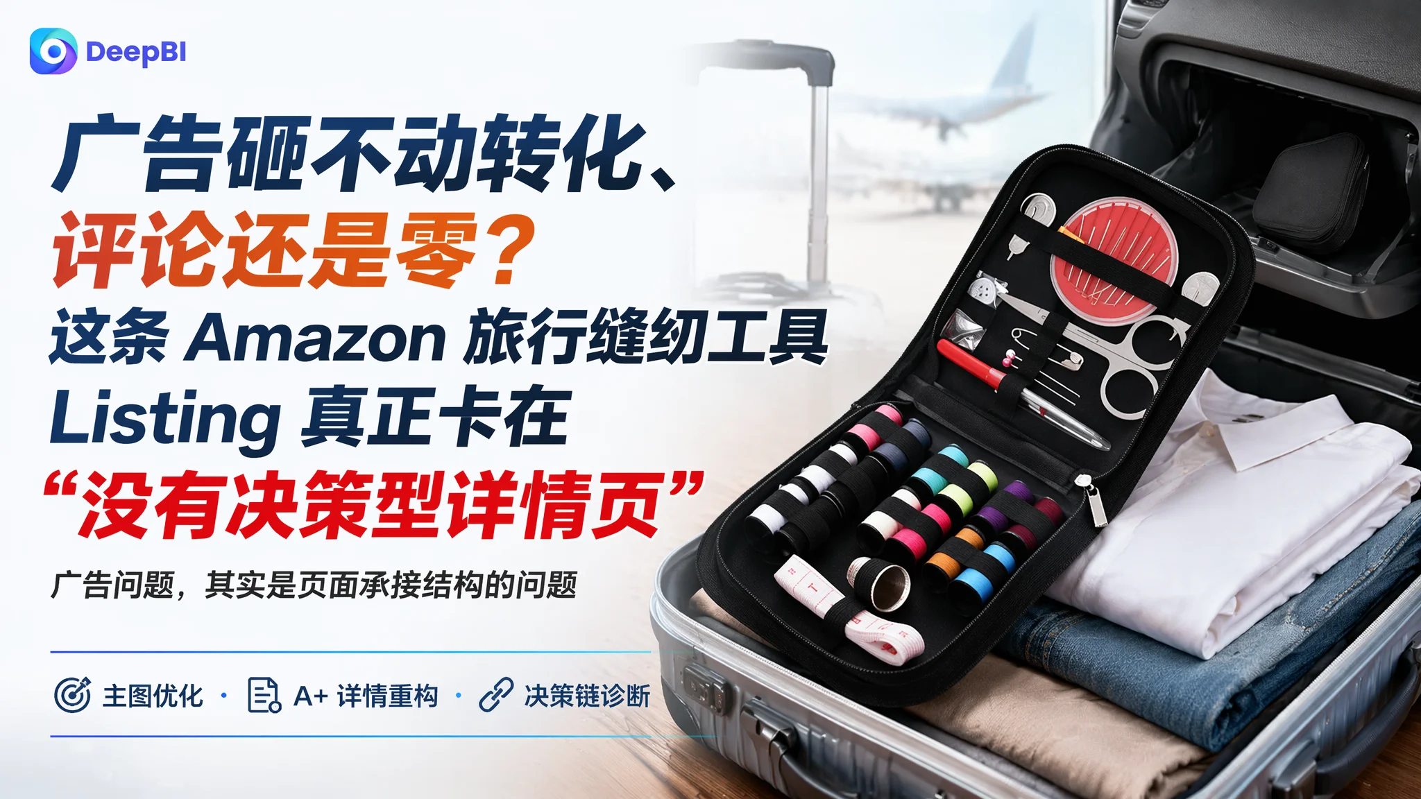 广告砸不动转化、评论还是零？这条 Amazon 旅行缝纫工具 Listing 真正卡在“没有决策型详情页”
