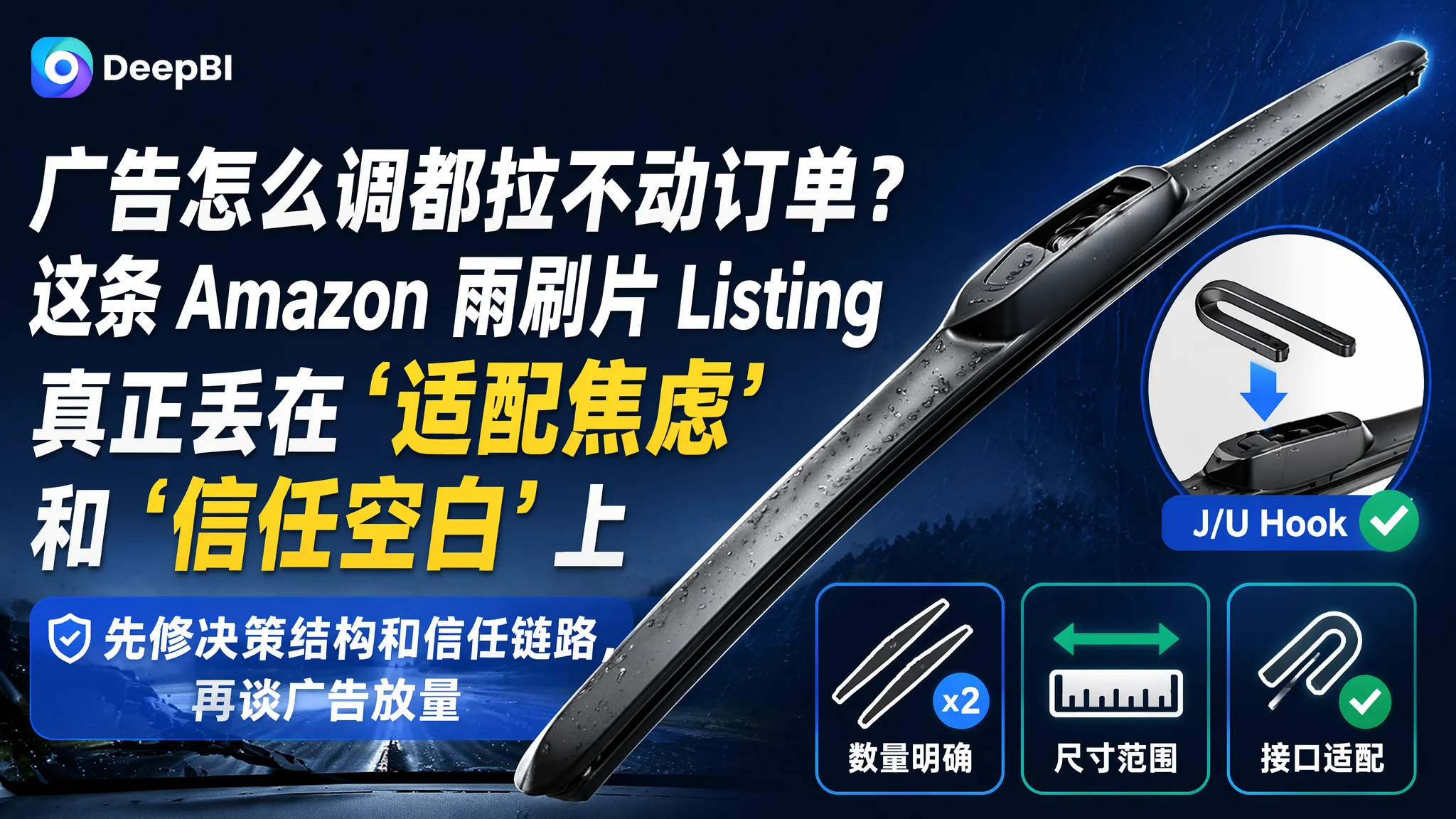 广告怎么调都拉不动订单？这条 Amazon 雨刷片 Listing 真正丢在“适配焦虑”和“信任空白”上