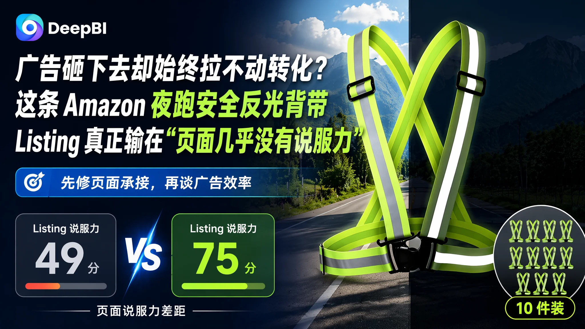 广告砸下去却始终拉不动转化？这条 Amazon 夜跑安全反光背带 Listing 真正输在“页面几乎没有说服力”