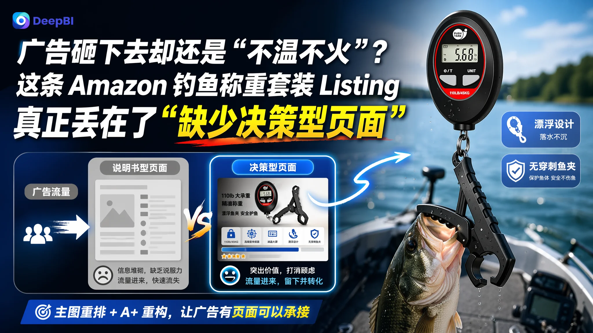 广告砸下去却还是“不温不火”？这条 Amazon 钓鱼称重套装 Listing 真正丢在了“缺少决策型页面”