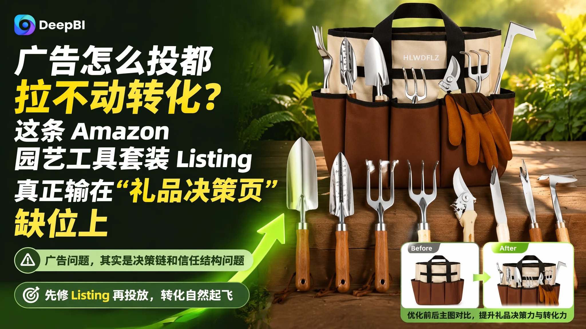 广告怎么投都拉不动转化？这条 Amazon 园艺工具套装 Listing 真正输在“礼品决策页”缺位上