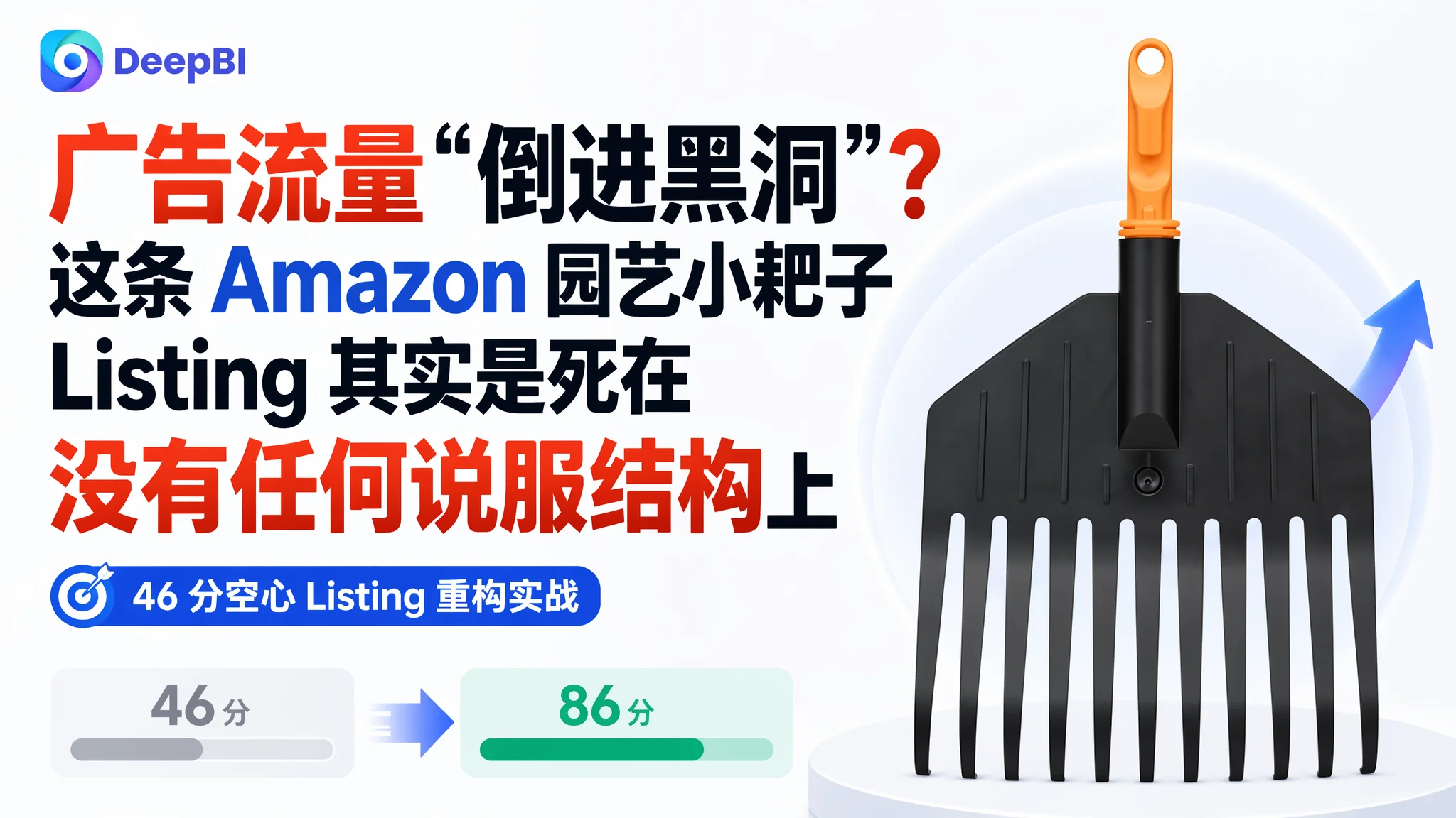 广告流量“倒进黑洞”？这条 Amazon 园艺小耙子 Listing 其实是死在没有任何说服结构上