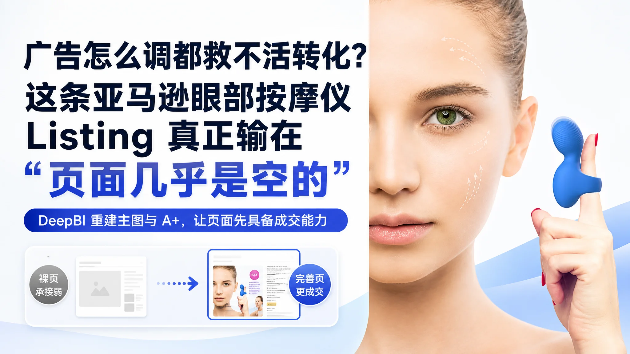广告怎么调都救不活转化？这条亚马逊眼部按摩仪 Listing 真正输在“页面几乎是空的”