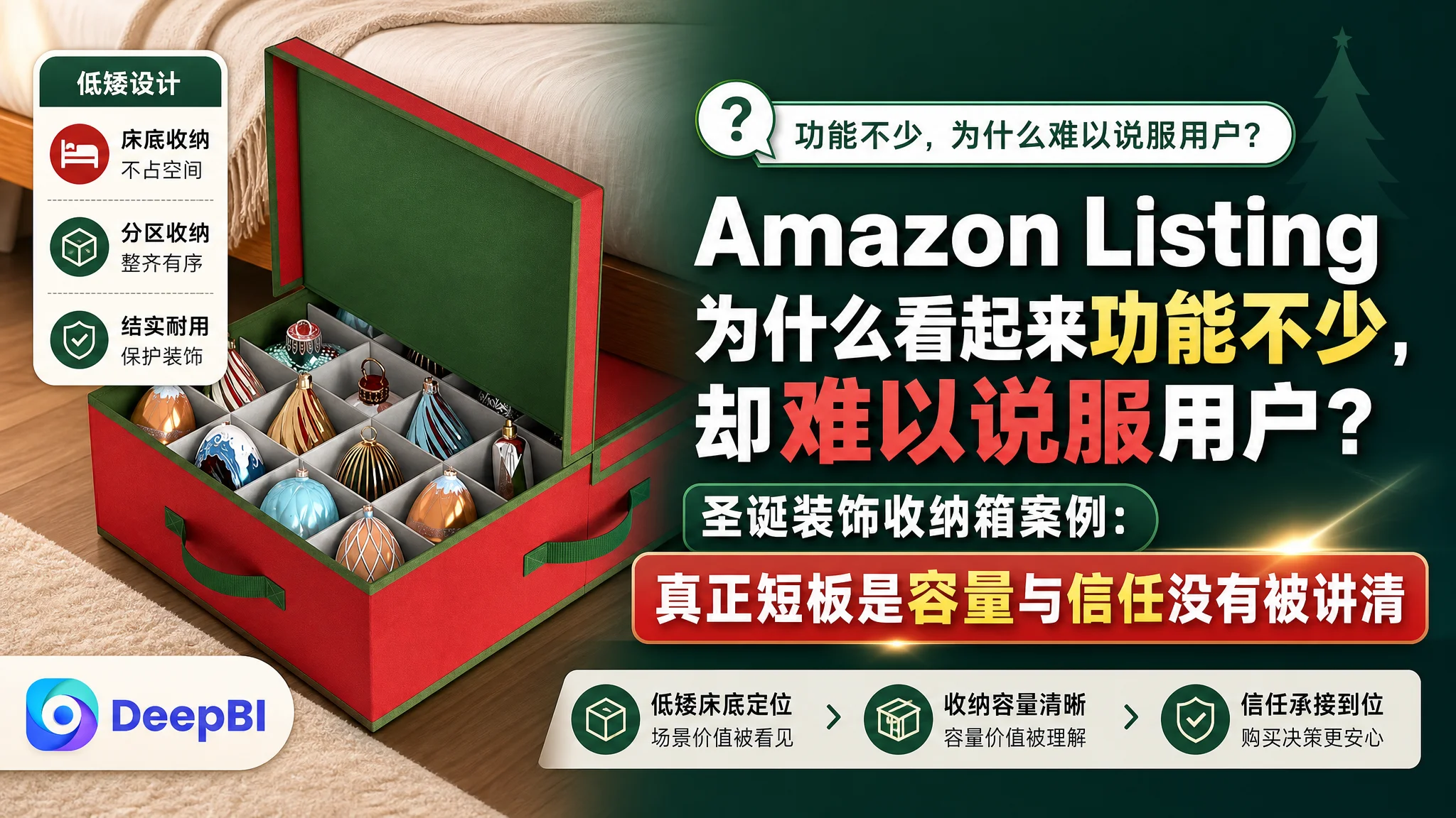 Amazon Listing 为什么看起来功能不少，却难以说服用户？圣诞装饰收纳箱案例：真正短板是容量与信任没有被讲清