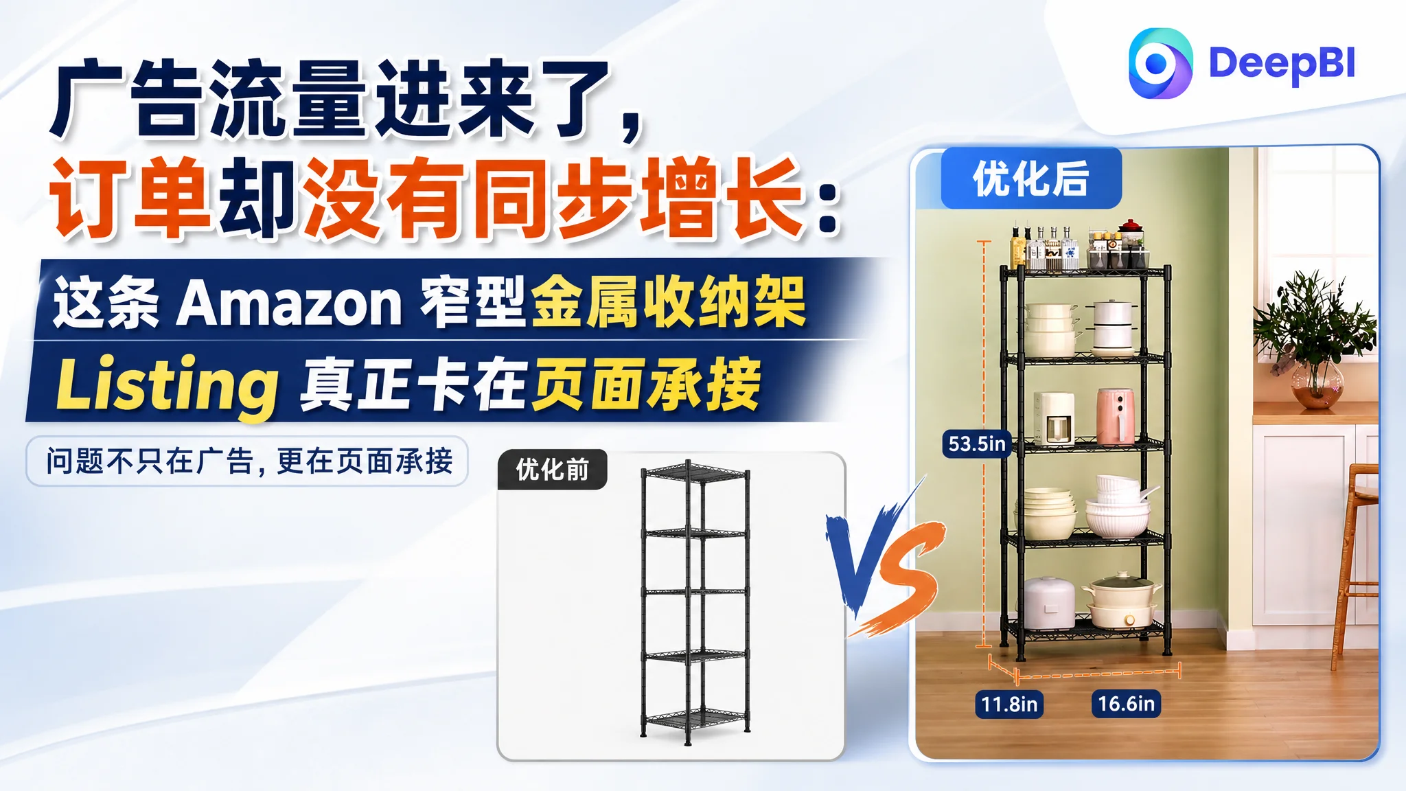 广告流量进来了，订单却没有同步增长：这条 Amazon 窄型金属收纳架 Listing 真正卡在页面承接