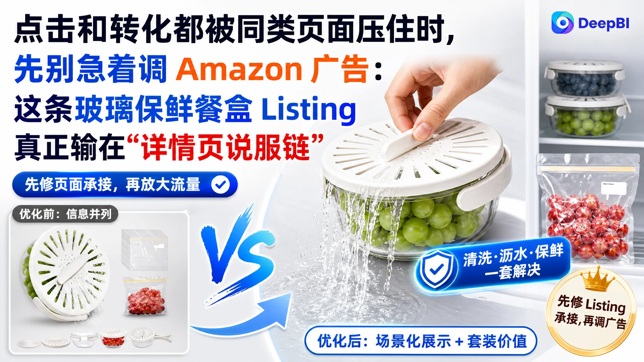点击和转化都被同类页面压住时，先别急着调 Amazon 广告：这条玻璃保鲜餐盒 Listing 真正输在“详情页说服链”